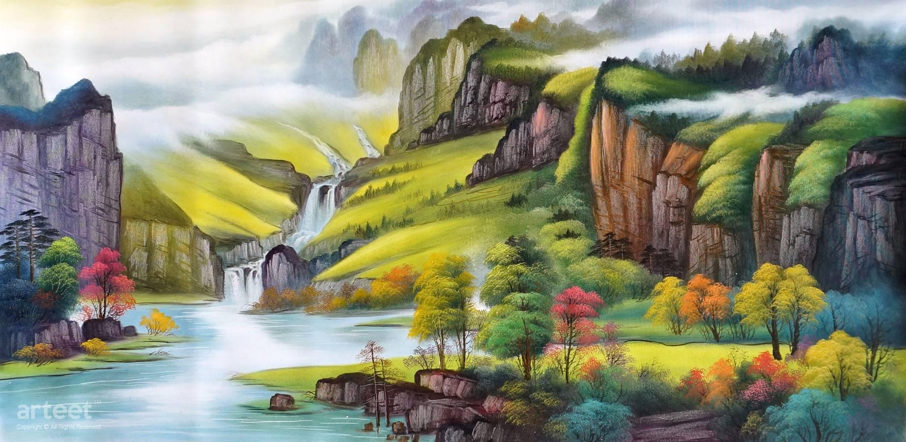 Eternal Spring Amid Myriad of Mountains Art Paintings for Sale, Online Gallery