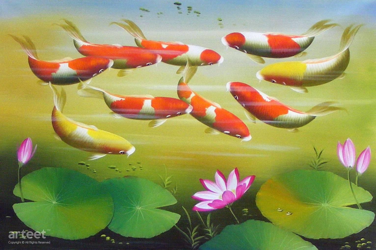 Koi Art Paintings for Sale, Online Gallery