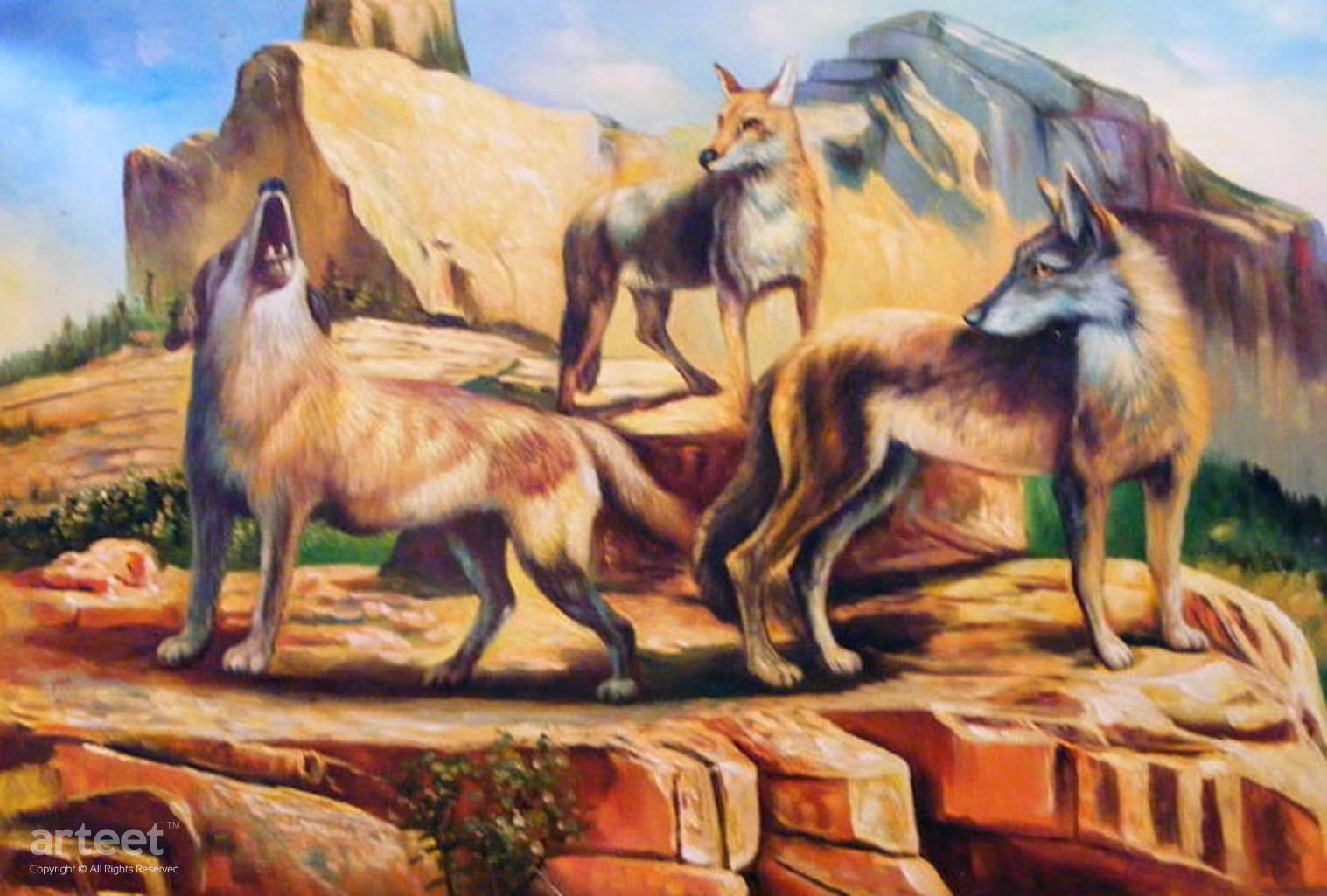 Mountain Wolves Art Paintings for Sale, Online Gallery