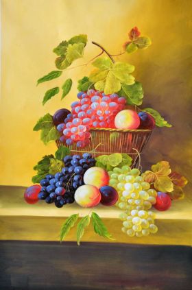 ZWPT964 The girl carrying a basket of grapes oil painting art on Canvas 
